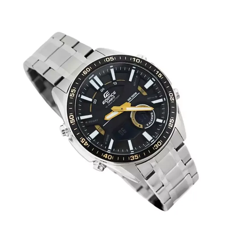 Casio Edifice Analog-Digital Black Dial Dual Time Men's Watch- EFV-C100D-1BV